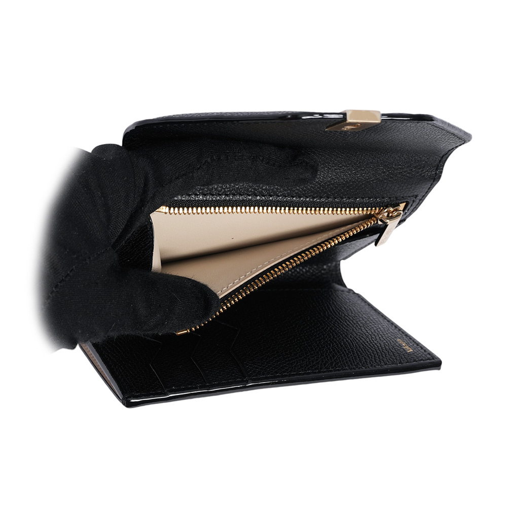 【Valextra】Iside 經典轉釦牛皮三折短夾(黑色)SGES0005028LOCPS99NN