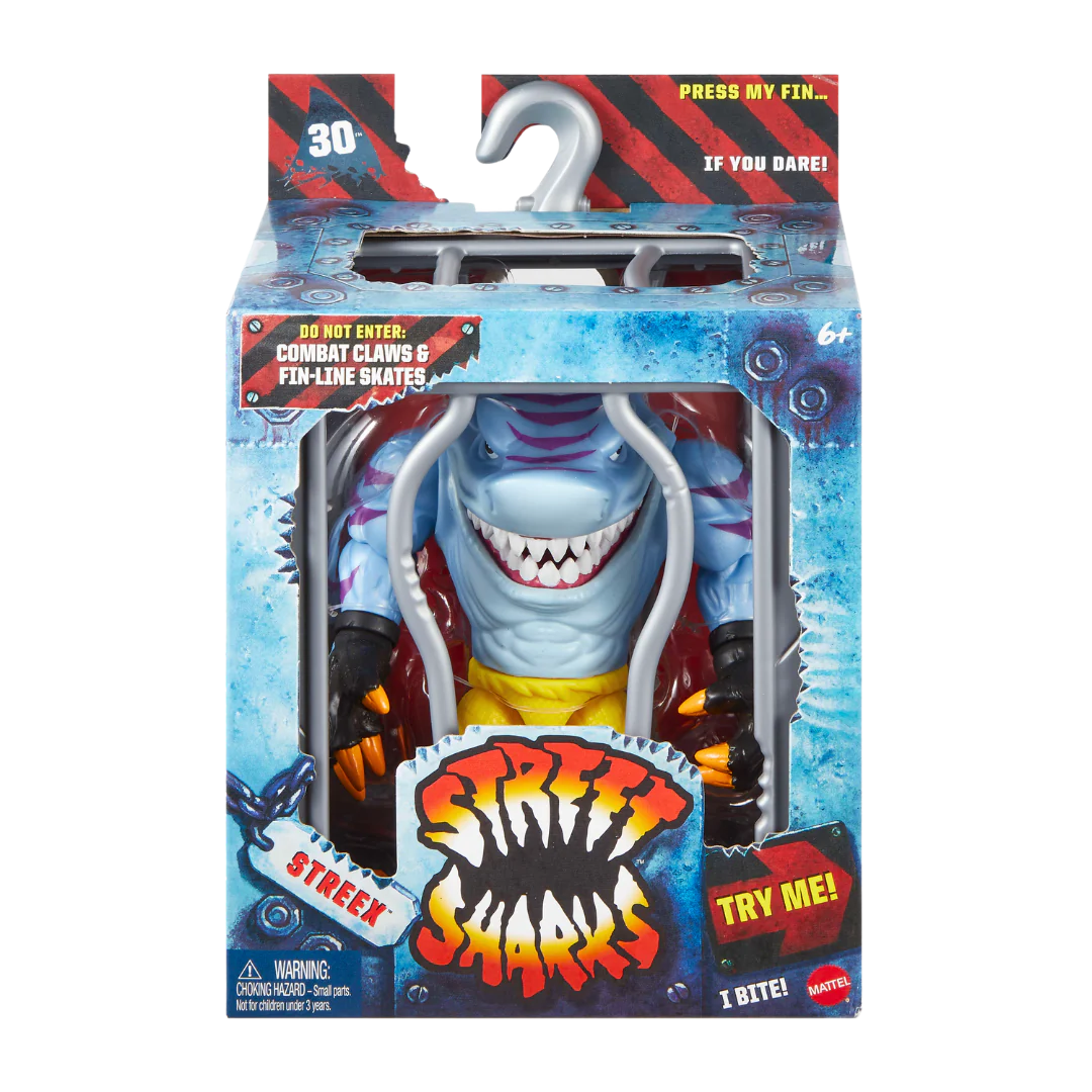《 MATTEL 》STREET SHARKS™ 6.5吋 鯊魚俠 30週年紀念系列 飛俠智多星  Streex MOS 24454
