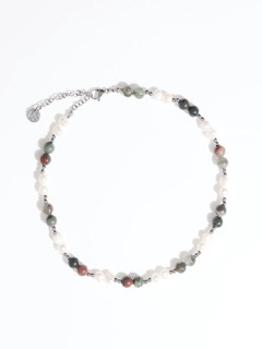 MIXTURE -MP009 淡水珍珠拼接鋼珠 / 天然石項鍊