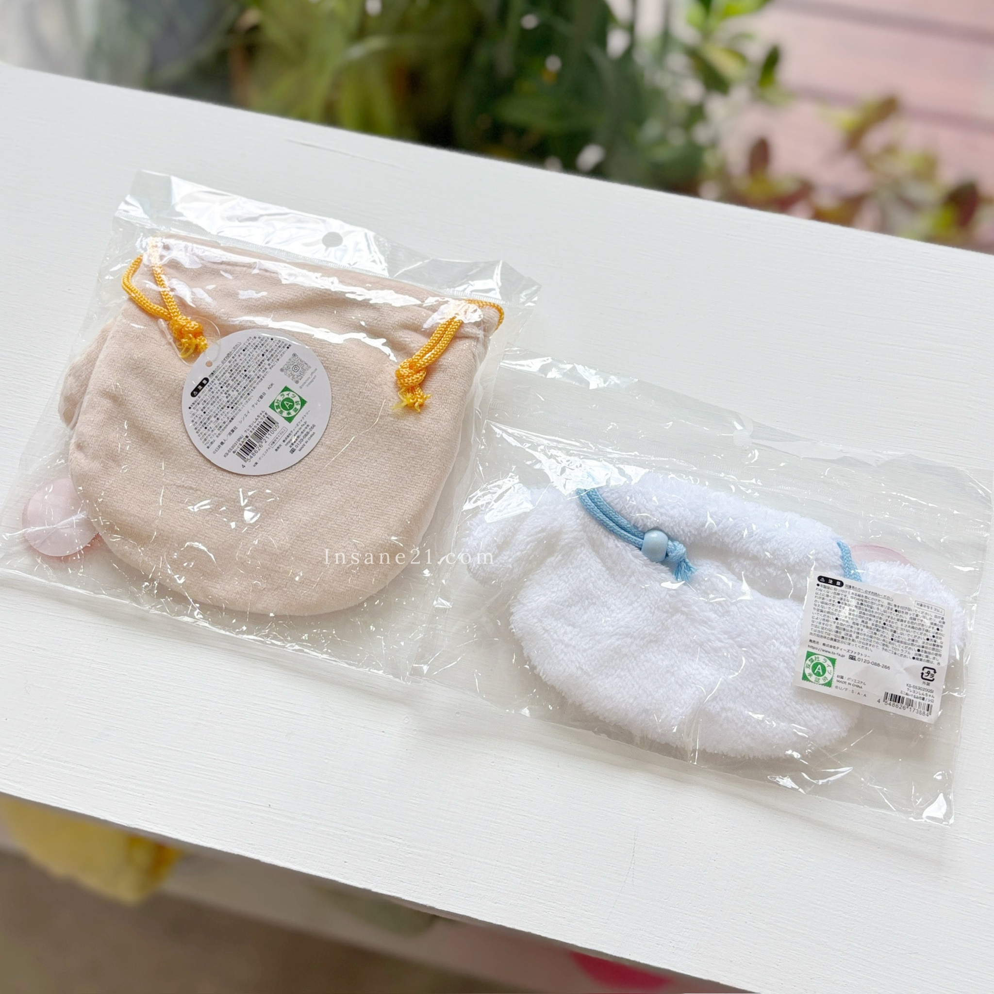 蠟筆小新 絨毛束口袋 小白 妮妮兔 收納袋 抽繩