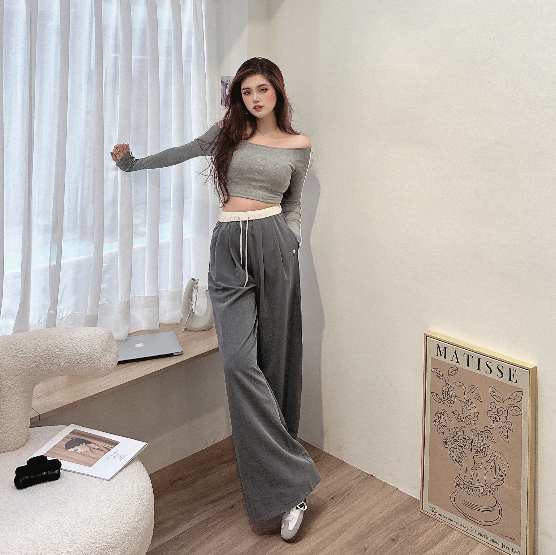 休閒運動風條紋胸墊上衣/三色