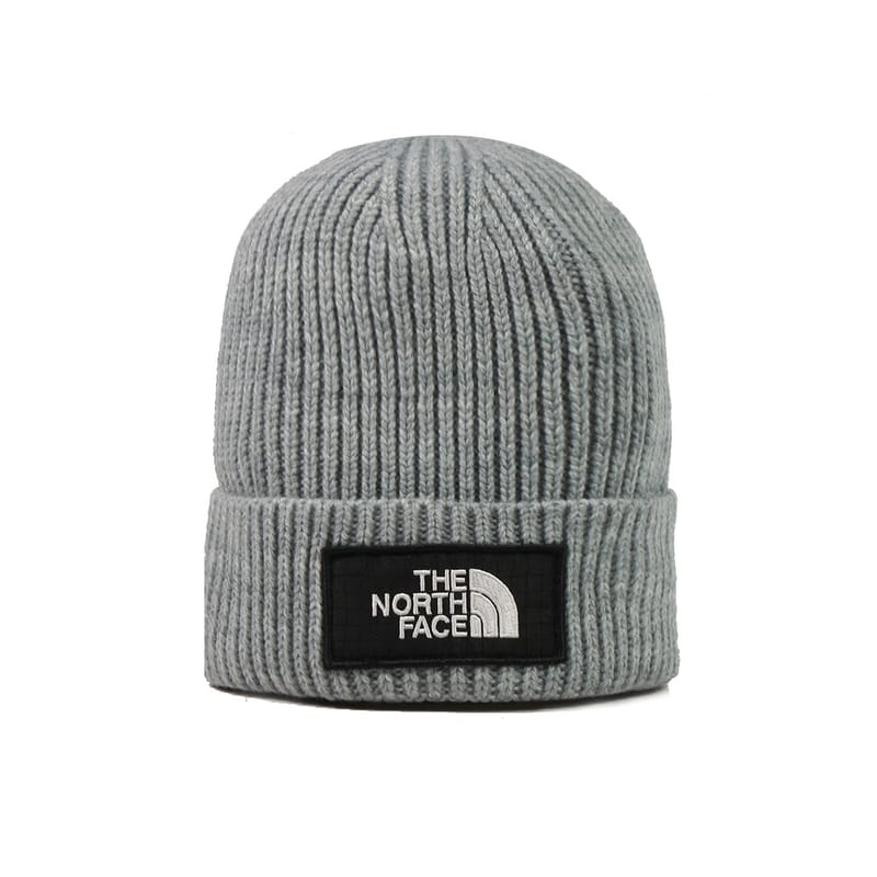 -(E17c02)-THE NORTH FACE LOGO BOX CUFFED BEANIE 毛帽 -NF0A3FJX-淺灰色(92O)