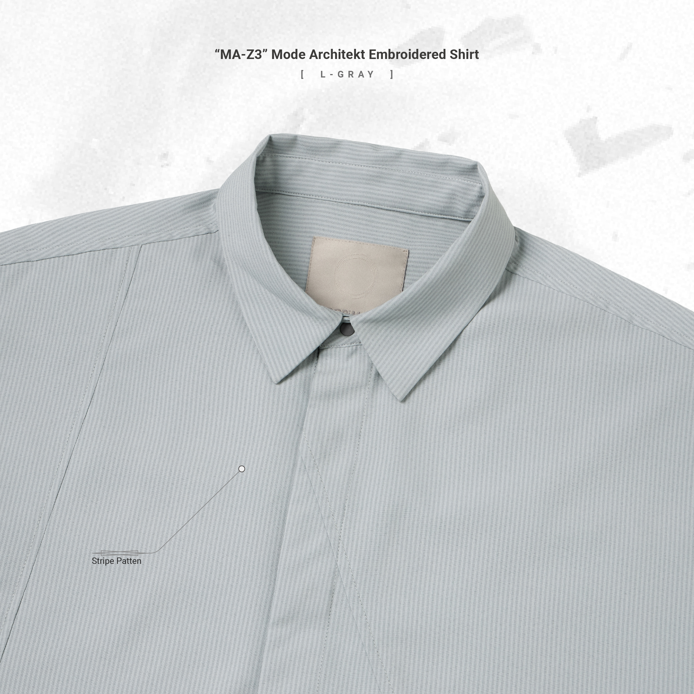 MA-Z3” Mode Architekt Embroidered Shirt - L-Gray