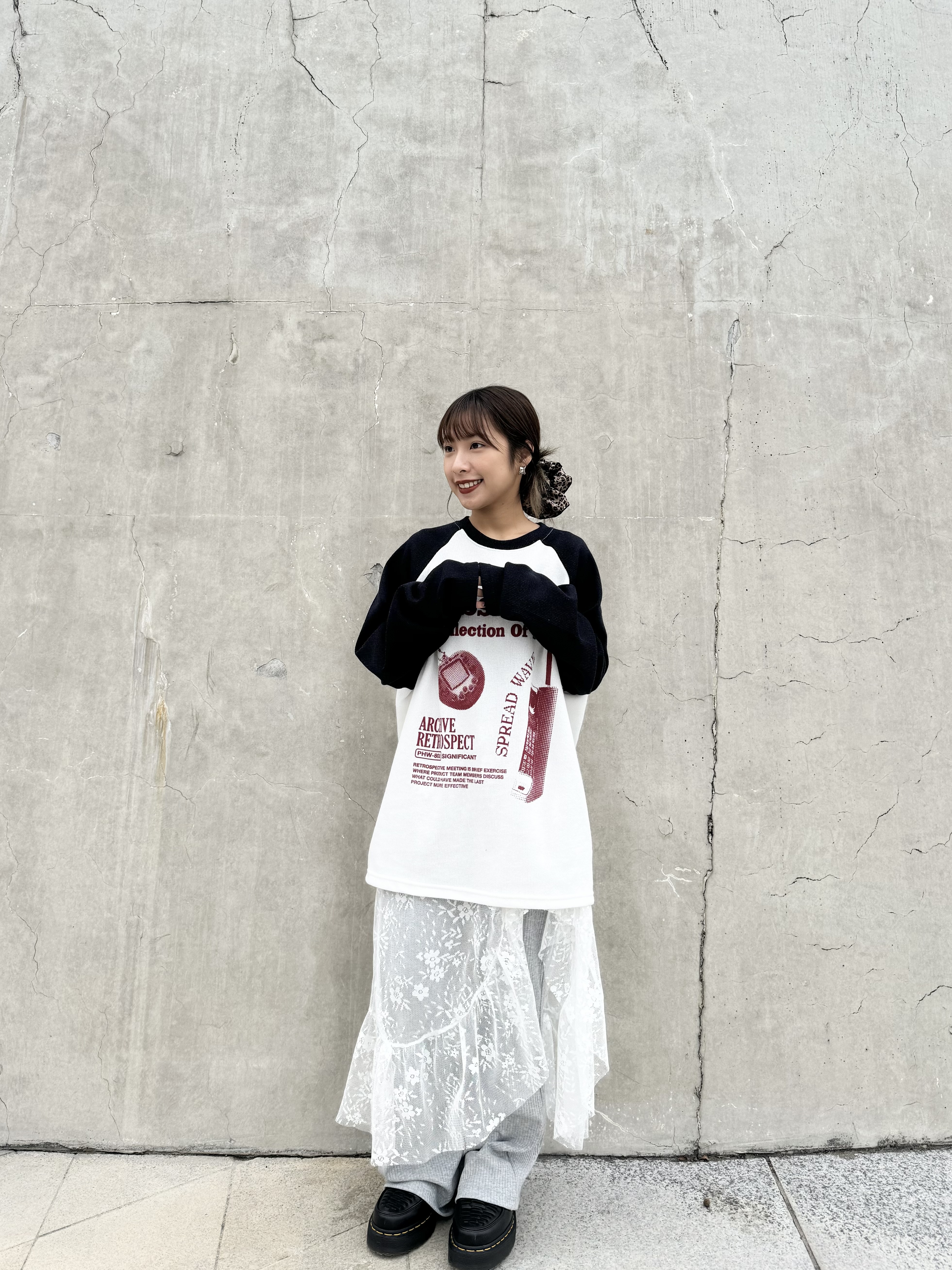 日系感！配LACE LAYER PANTS (GREY)