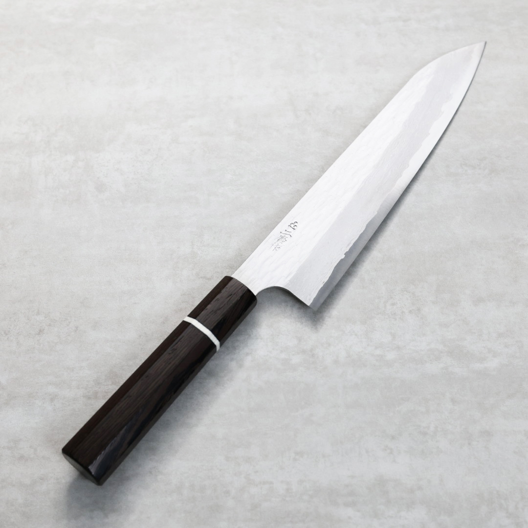 二唐刃物 牛刀 210mm VG XEOS鋼 鎚目大馬士革