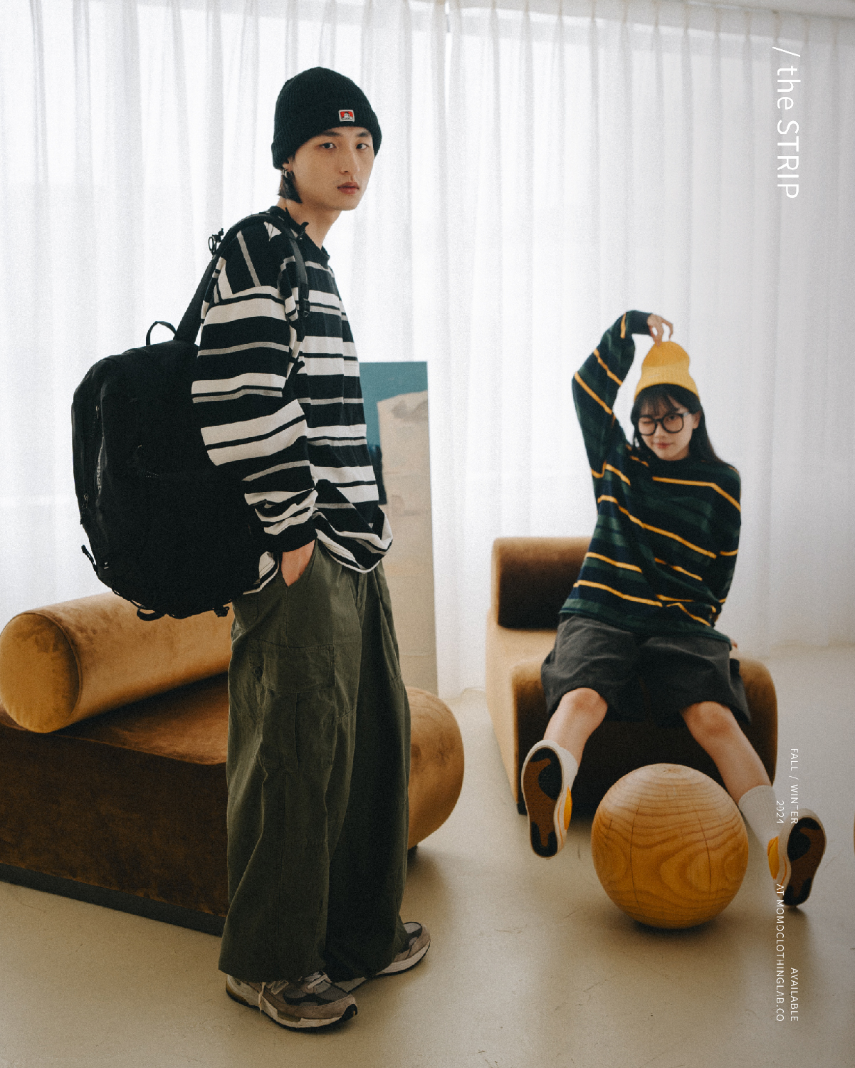 OurPick Stripe LS Tee 320G條紋薄長 2色