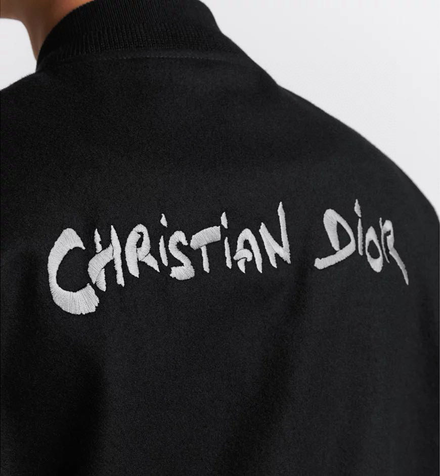 Christian Dior tag varsity jacket