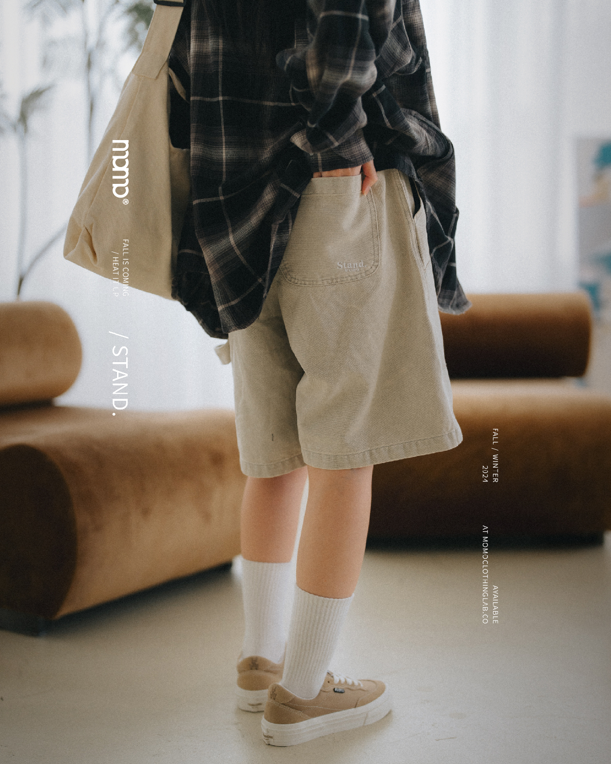 STAND 單寧水洗畫家短褲 2色