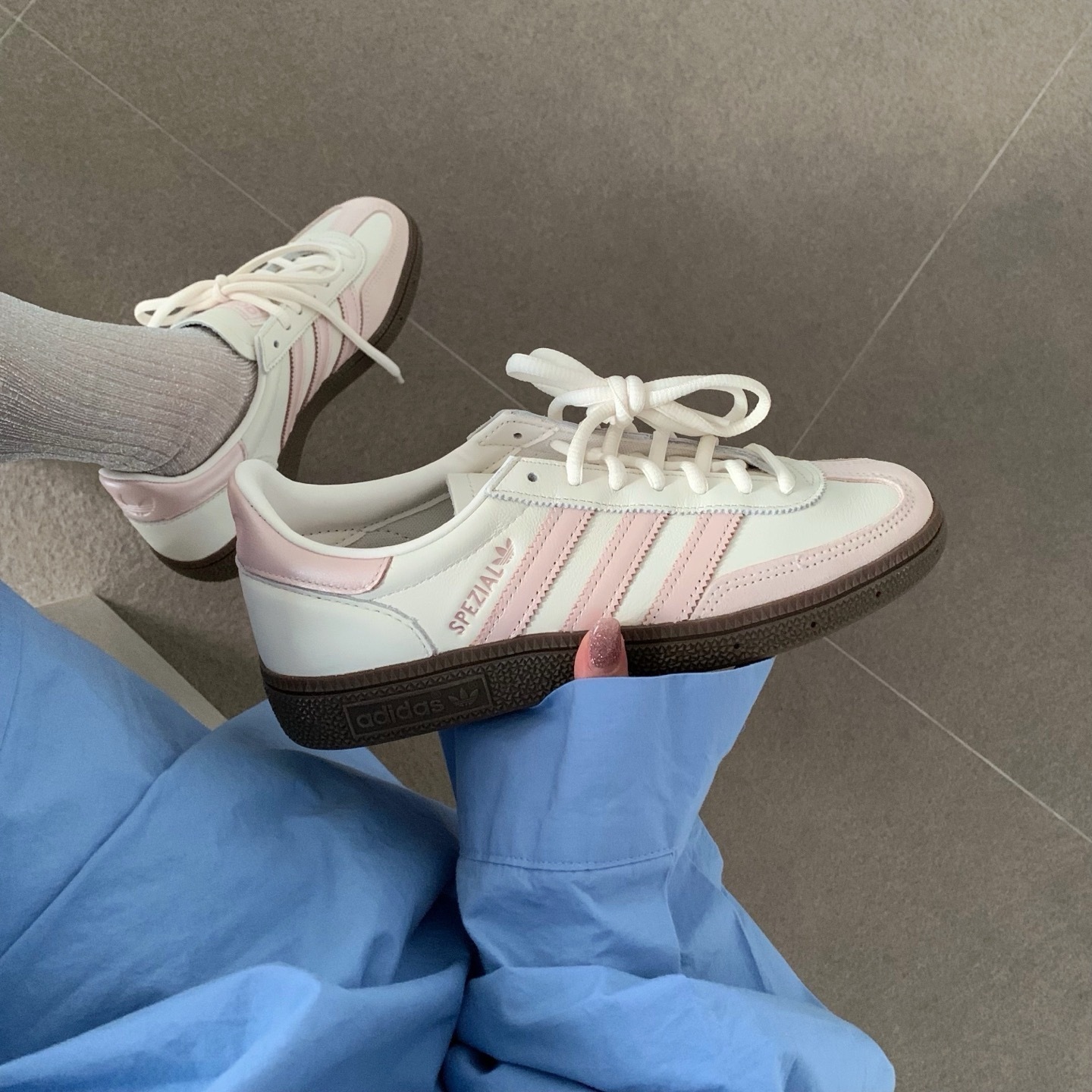 Adidas Originals Handball Spezial 珠光粉金 粉色 奶油 復古鞋 JH8661