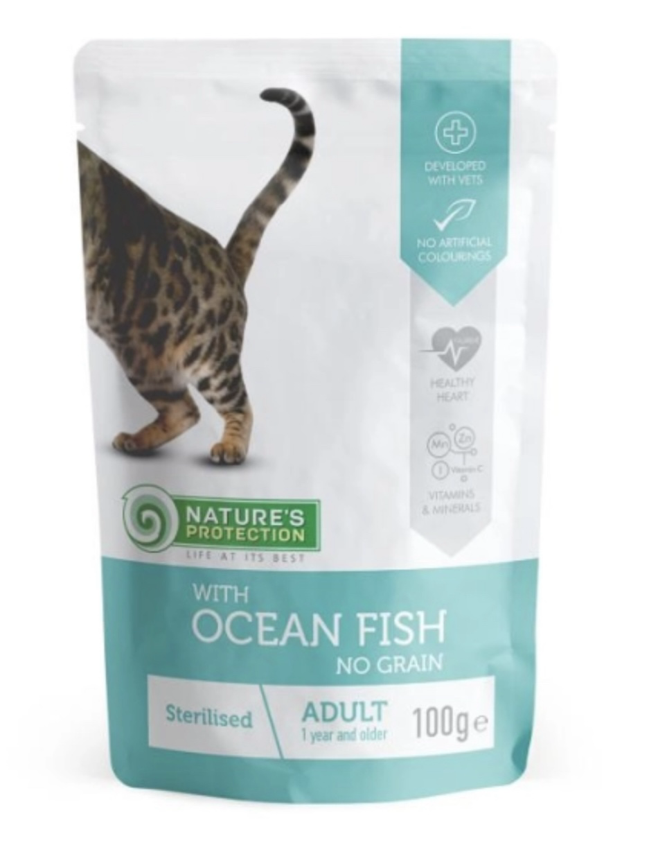 Nature's Protection 無穀物海魚 成年絕育貓配方 貓主食濕糧 100g