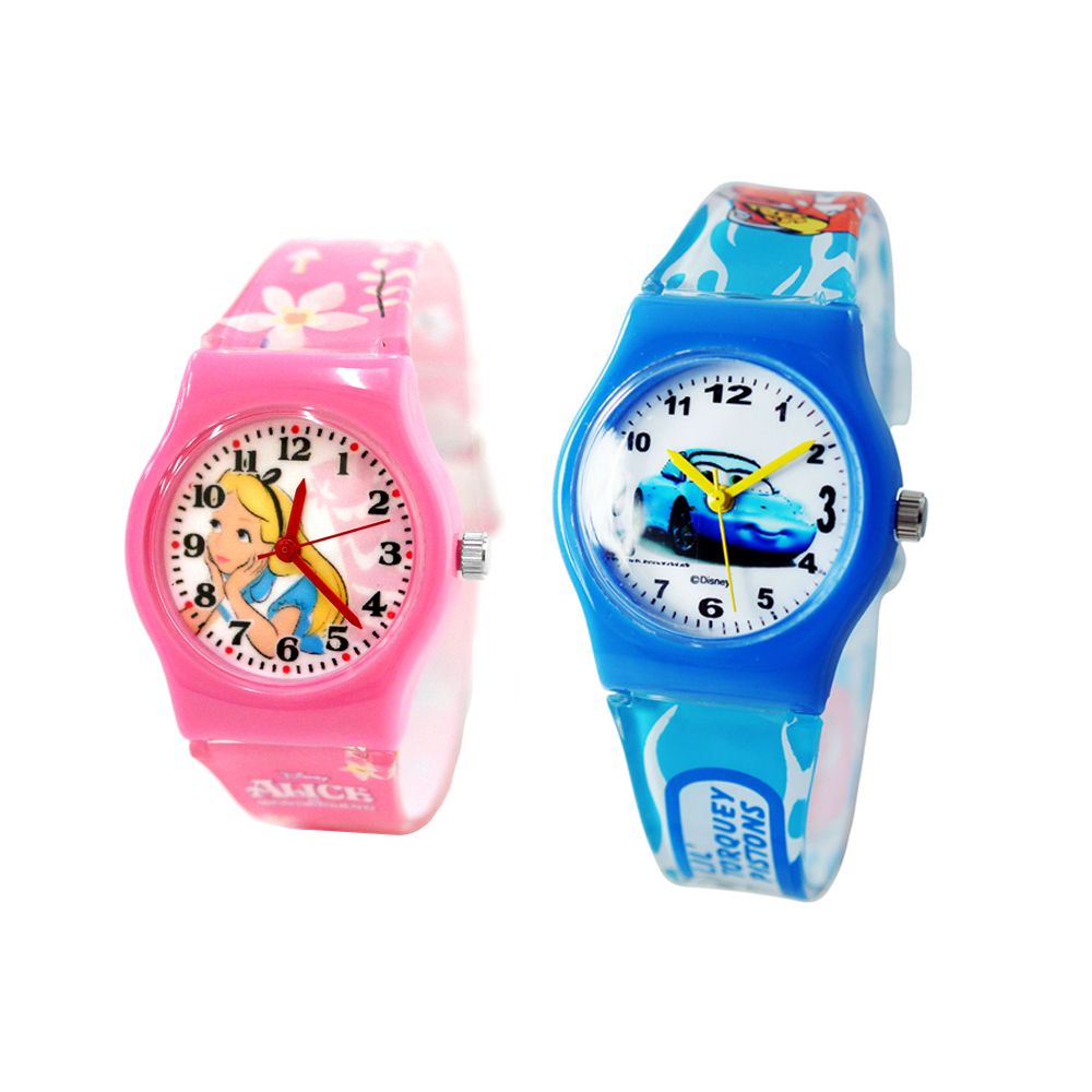 (預購)【兒童錶】Disney 迪士尼 愛麗絲夢遊仙境 汽車總動員 俏皮花漾 卡通 橡膠 兒童錶