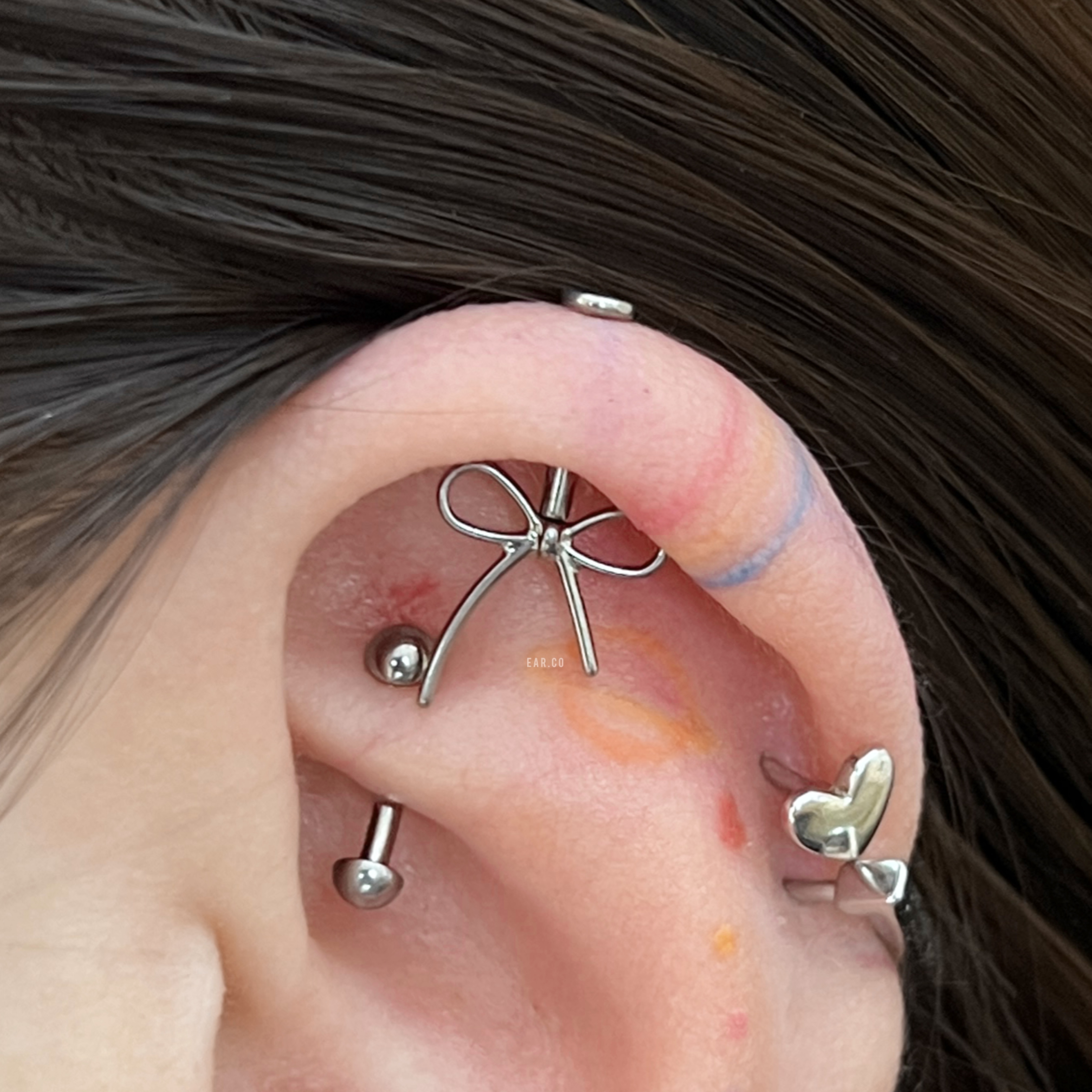 Vertical蝴蝶結平頭釘 [G23 Titanium]