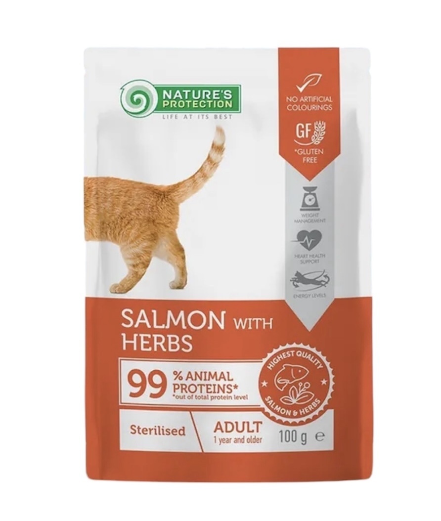 Nature's Protection 三文魚香草 成年絕育貓配方 貓主食濕糧 100g