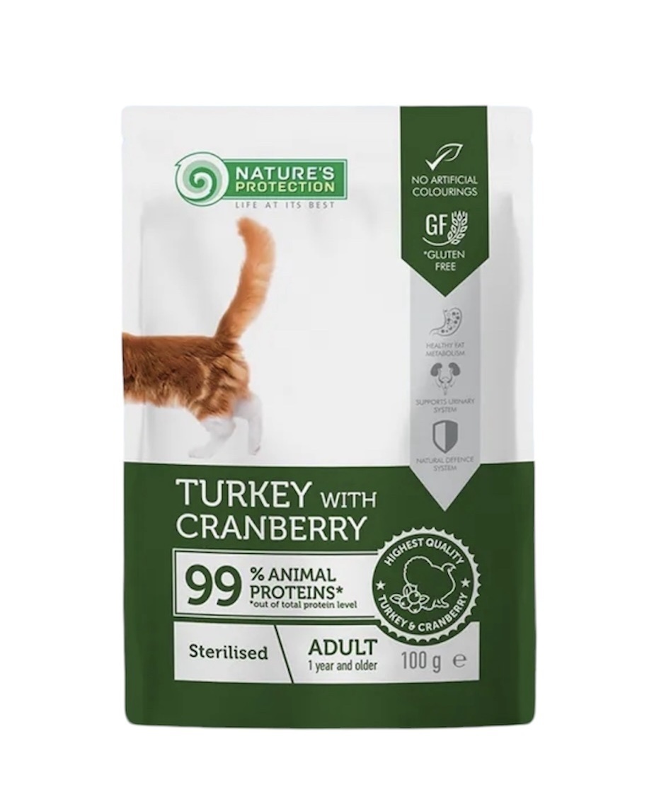 Nature's Protection 火雞蔓越莓 成年絕育貓配方 貓主食濕糧 100g