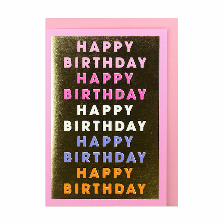 chic-燙金粉紅 生日卡片｜日本Greeting Life