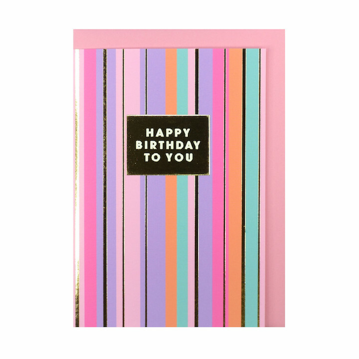 chic-燙金線條 生日卡片｜日本Greeting Life