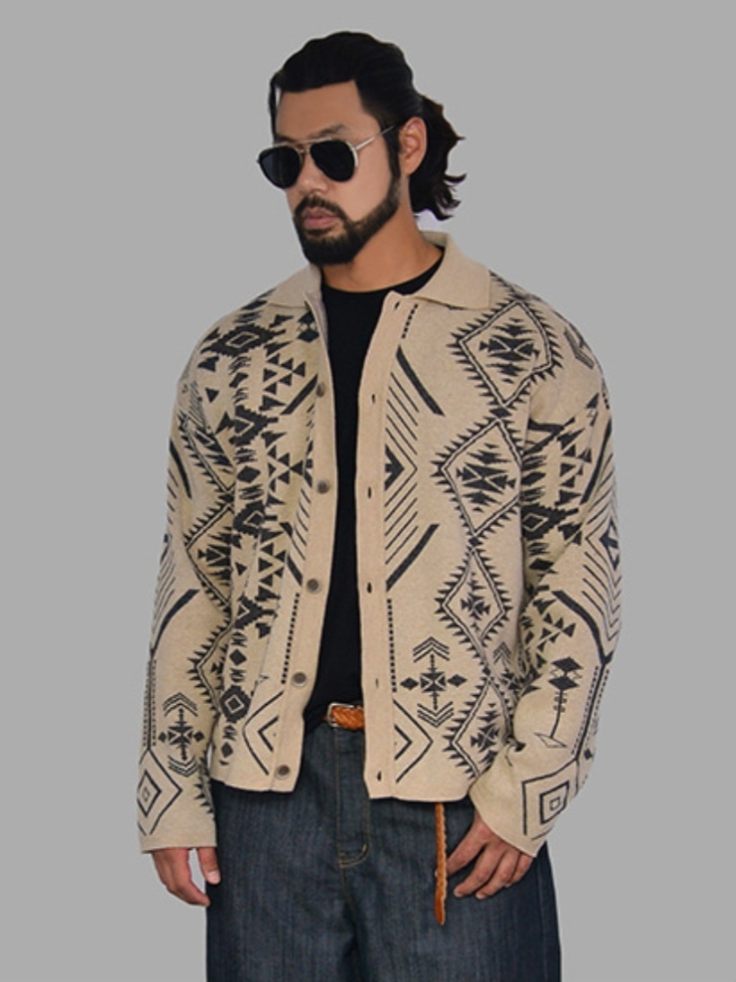 (韓國獨家特價)奢華領針織開襟衫