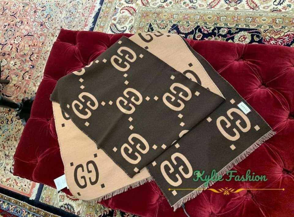 GG 焦糖 併 啡色 羊毛 scarf