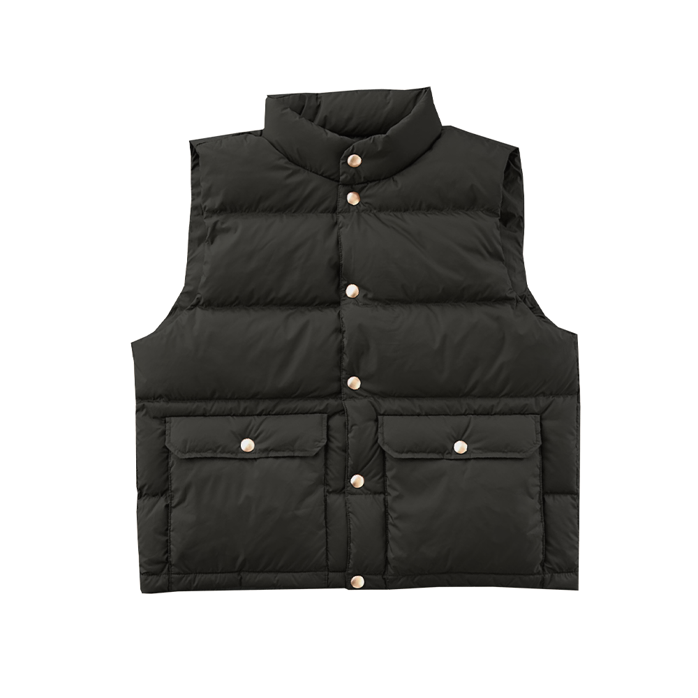 立領金扣羽絨背心 女款 (3色) 輕量/羽絨/易收納/防風/保暖/雙面可穿 00BYS2336