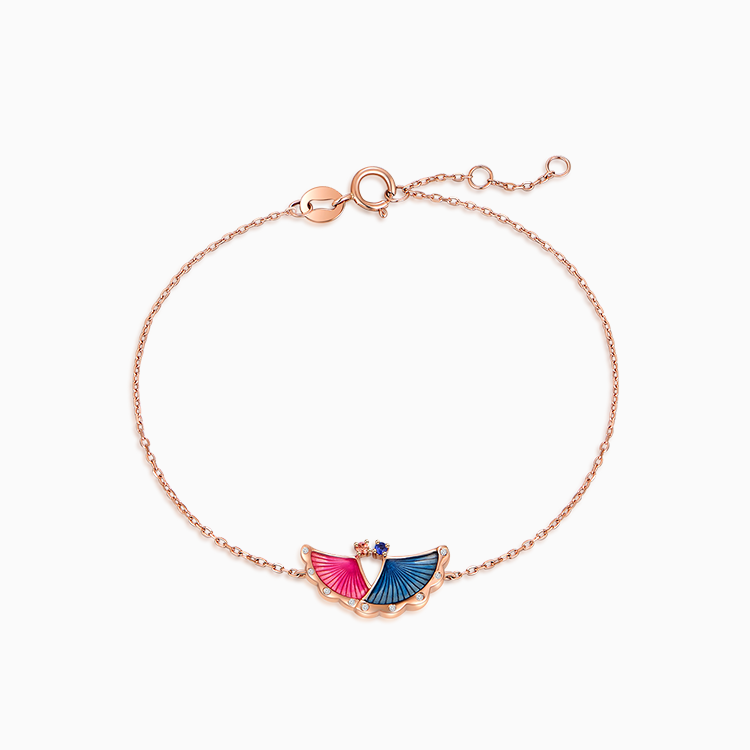 紅18K金藍寶手鏈