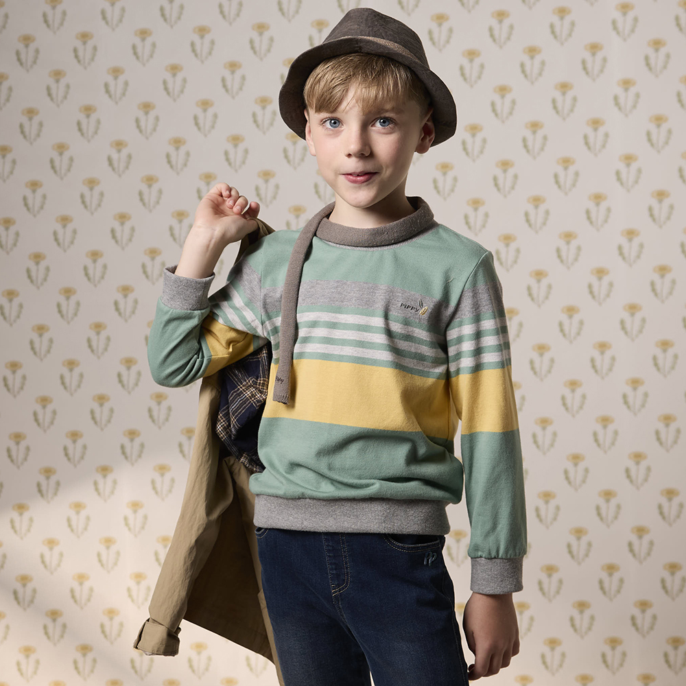 PIPPY 簡潔條紋圓領上衣 綠