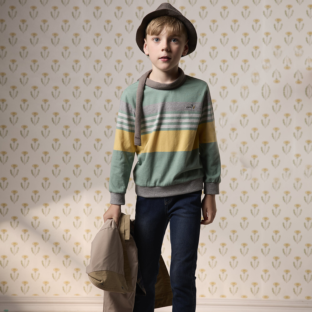 PIPPY 簡潔條紋圓領上衣 綠