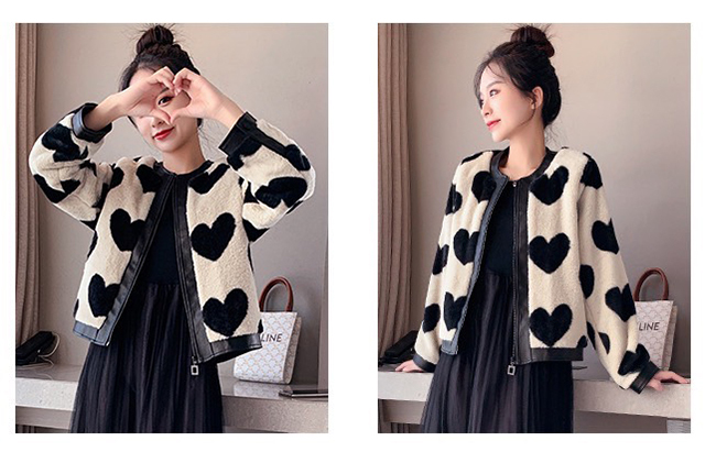 愛心毛茸茸保暖外套-現貨2(售完不補)