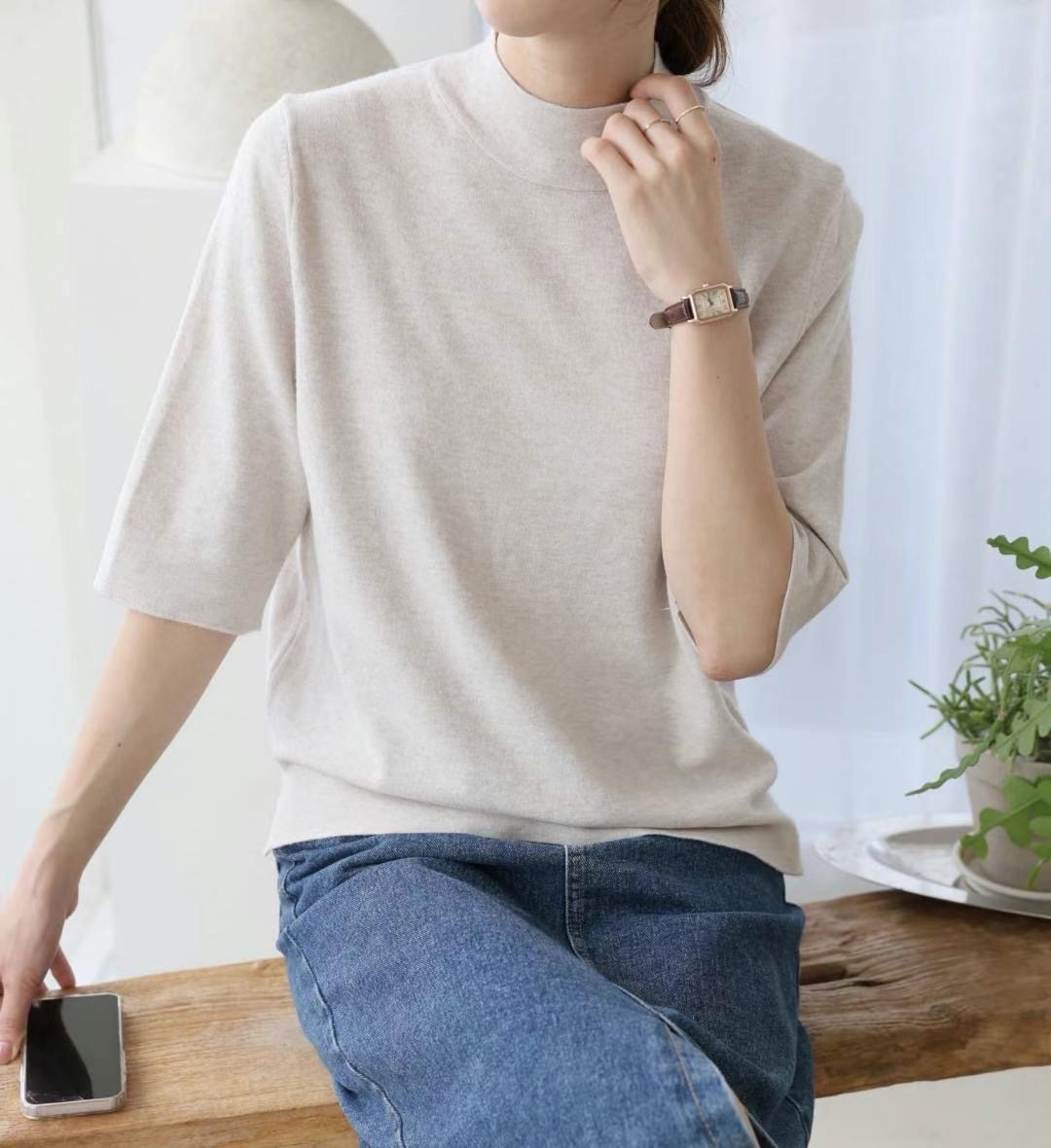 5分袖百搭上衣(14214)