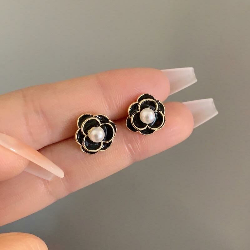 輕奢山茶花氣質耳環