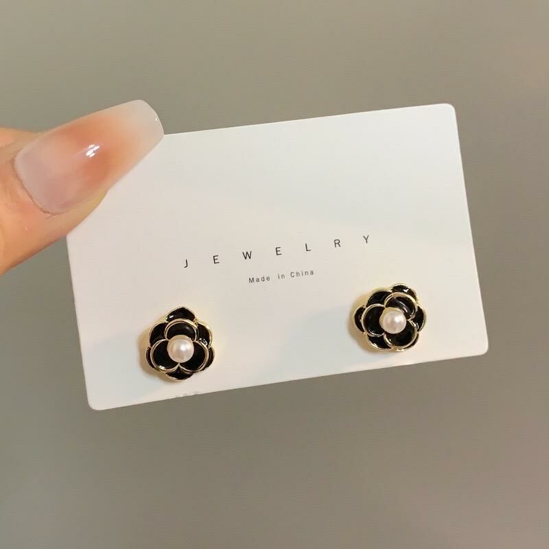 輕奢山茶花氣質耳環