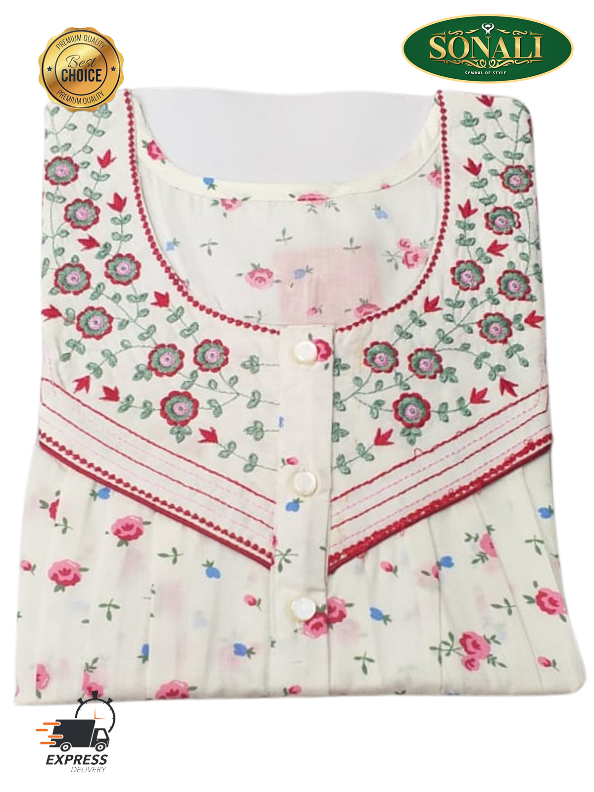 Sonali Premier Quality Women's Housecoat Comfy Night wear - Free Size (Style & Color Refer Images)