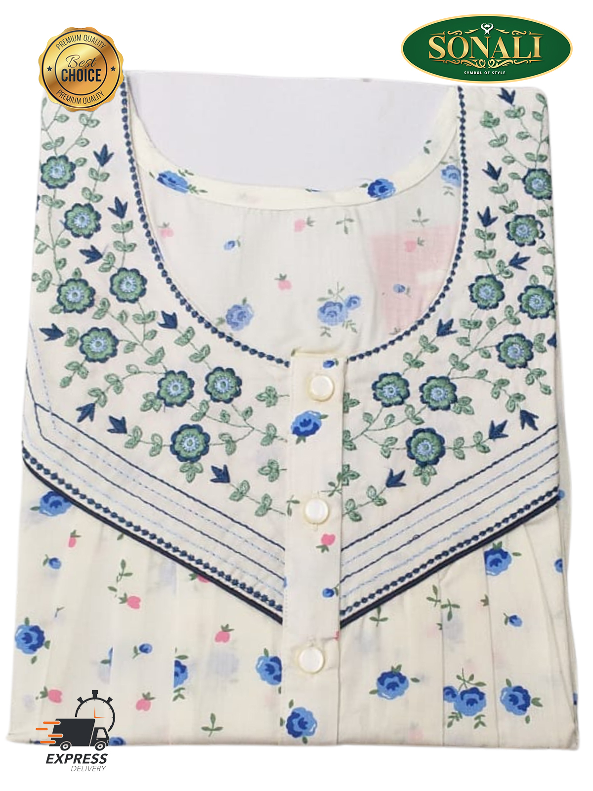 Sonali Premier Quality Women's Housecoat Comfy Night wear - Free Size (Style & Color Refer Images)