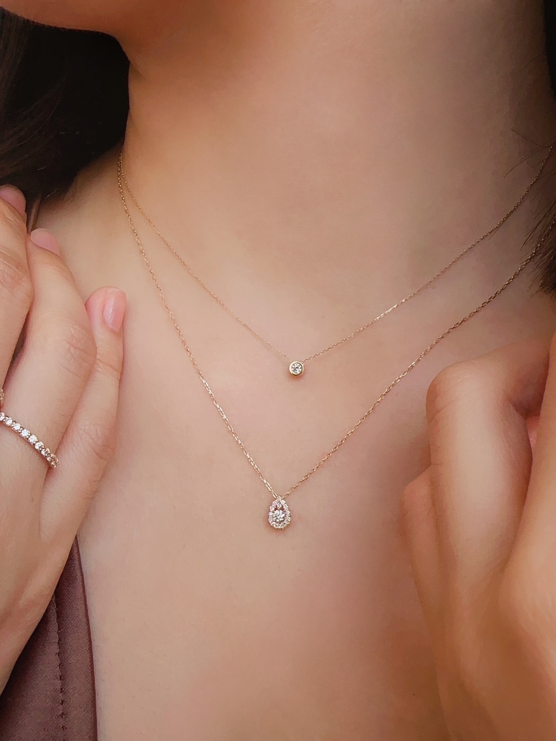 水滴吊鐘鑽石項鍊