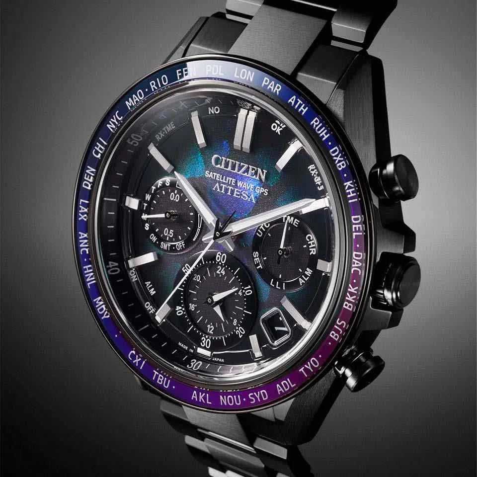 萬年鐘錶 - Citizen 星辰錶  ATTESA 宇宙幻彩限定款鈦金屬光動能GPS衛星對時男錶 CC4057-60E 錶徑44.6MM