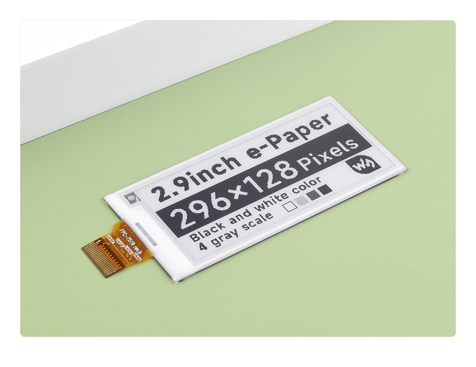 2.9吋電子紙(裸裝) 296x128解析度 黑白