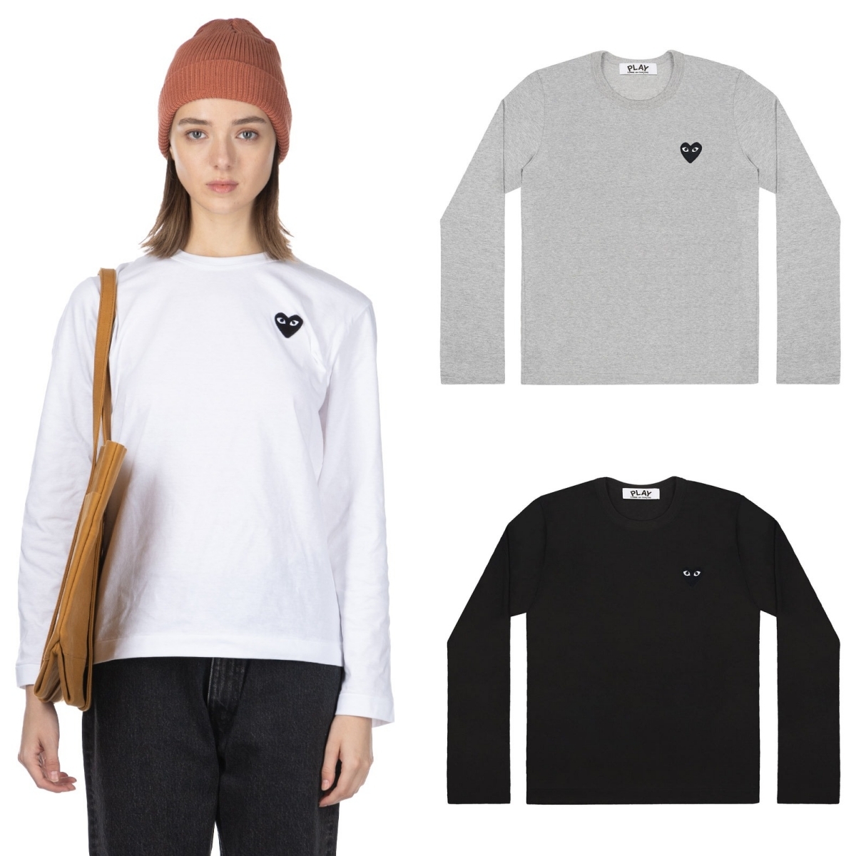 預購┃日本製 男女共版 川久保玲 CDG PLAY 刺繡 黑愛心 愛心 長袖