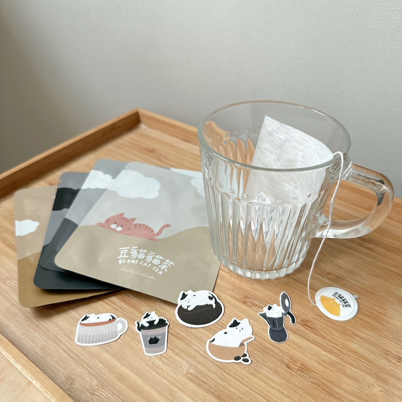 莎莎手作．豆貓貓們的茶包貼紙 共八款