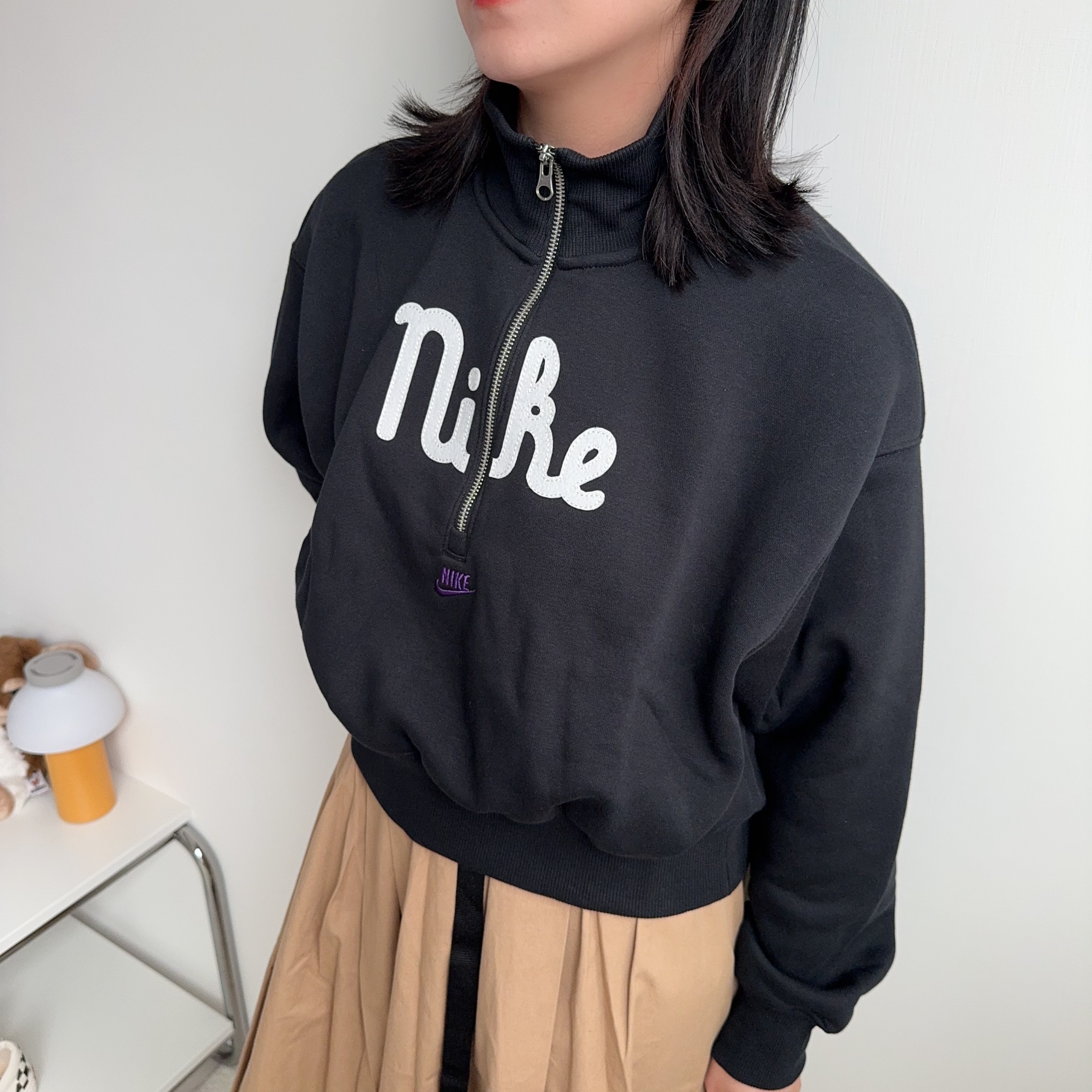 特價現貨┃女款 NIKE 短版 內刷毛 半拉鍊 上衣