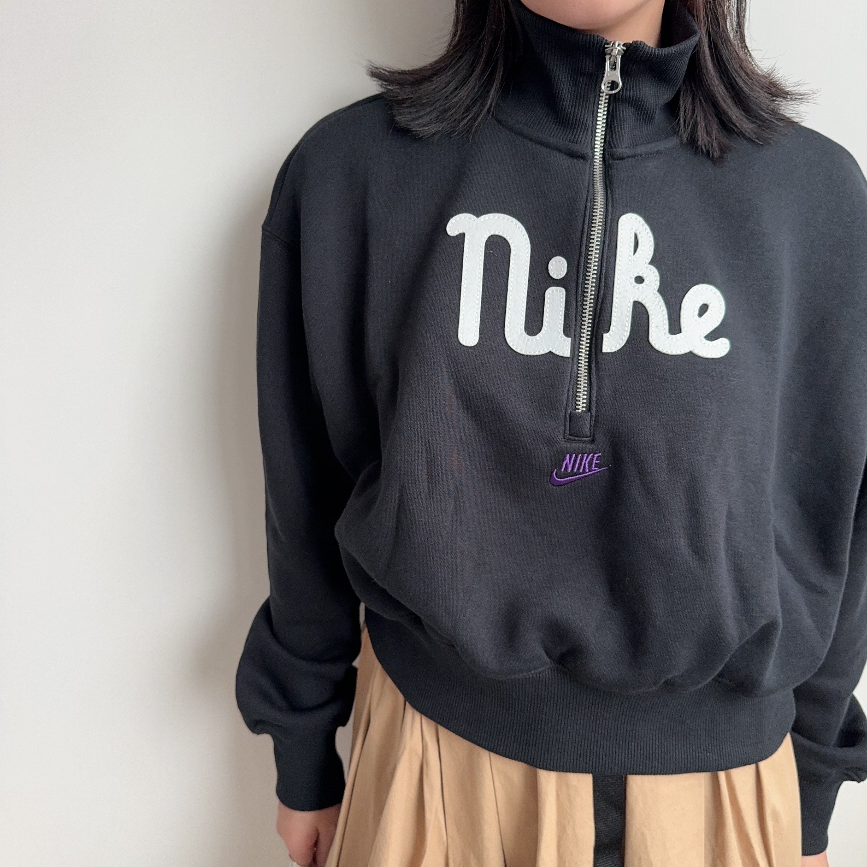 特價現貨┃女款 NIKE 短版 內刷毛 半拉鍊 上衣