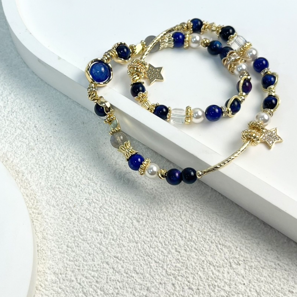 DS The Lovers 設計款  天然水晶『夜裡の星空 』能量水晶雙圈手鍊