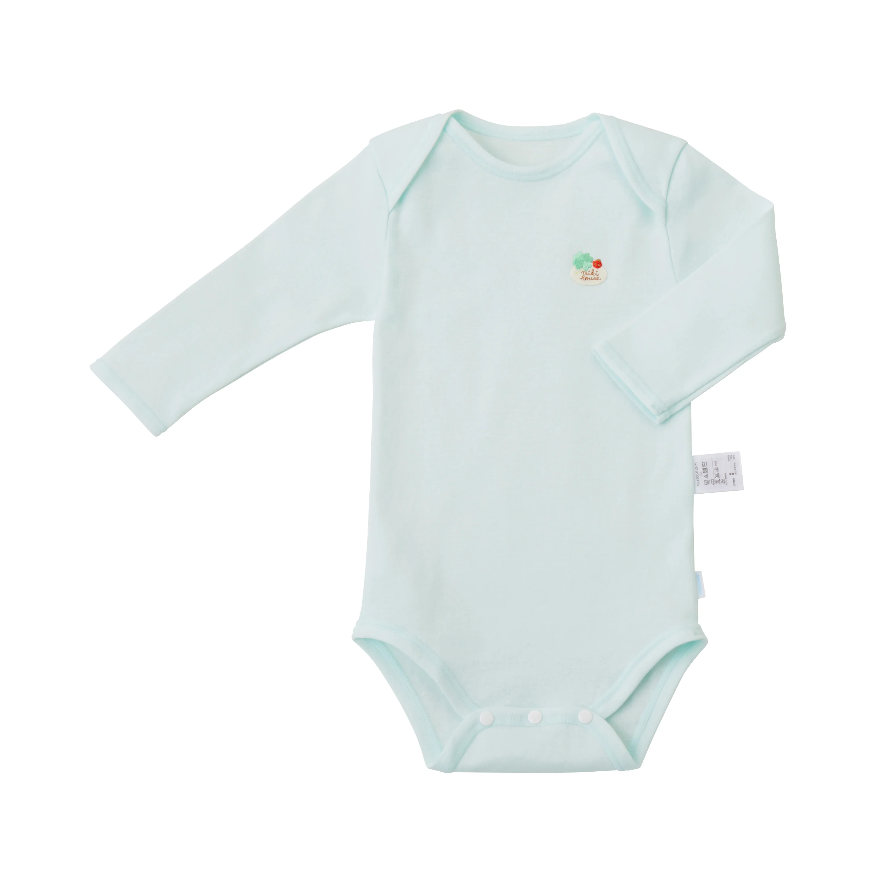 羅紋針織棉長袖套頭包臀衣-冰綠