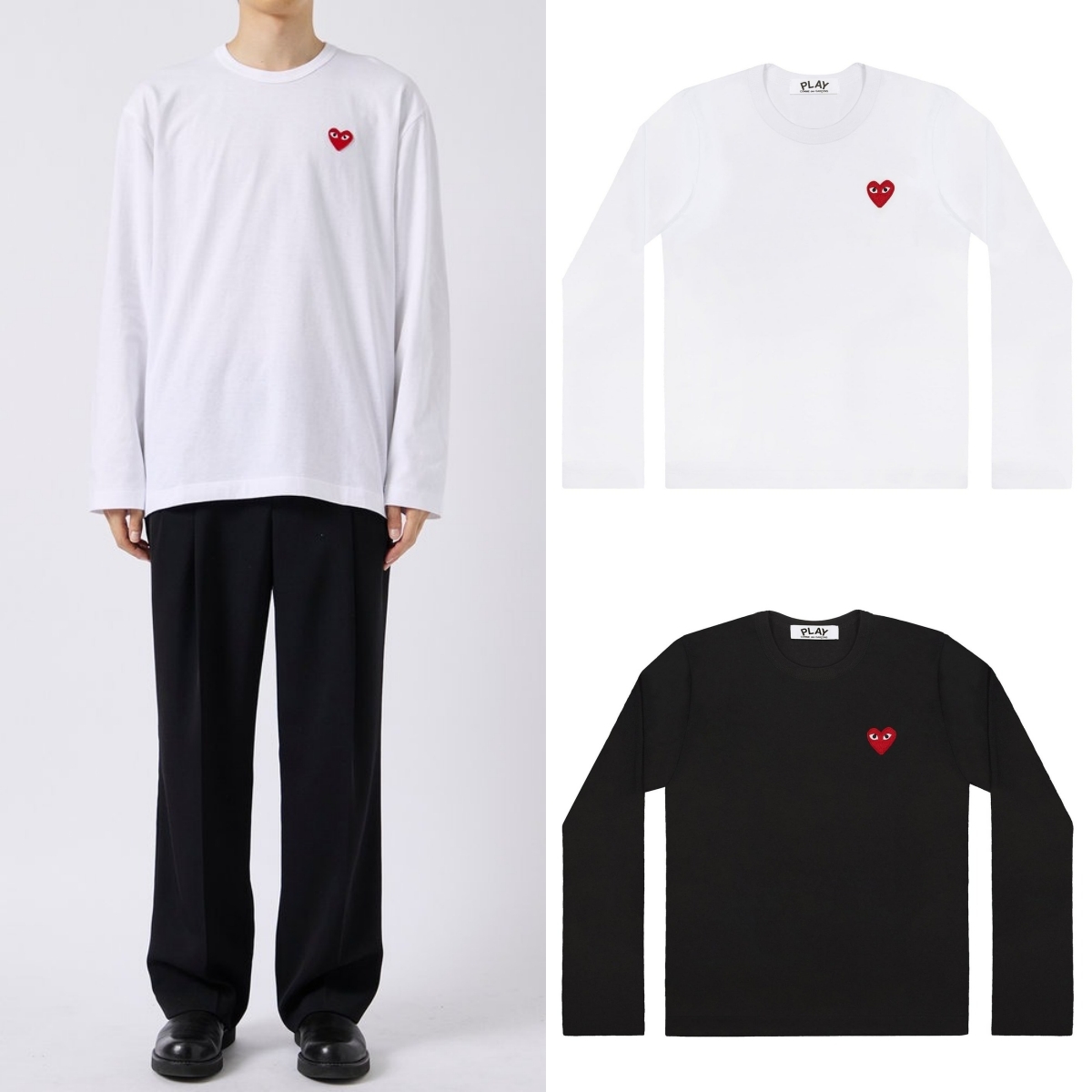 預購┃日本製 男女共版 川久保玲 CDG PLAY 刺繡 紅愛心 愛心 長袖