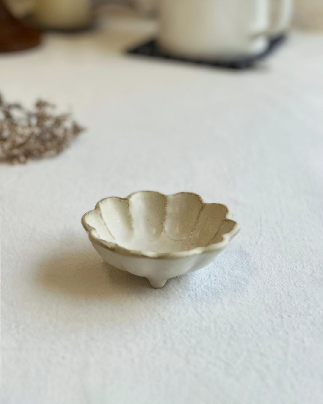 美濃燒 Rinka 10cm豆皿 白練｜小兵製陶所