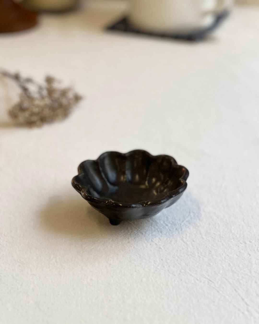 美濃燒 Rinka 10cm豆皿 黑練｜小兵製陶所