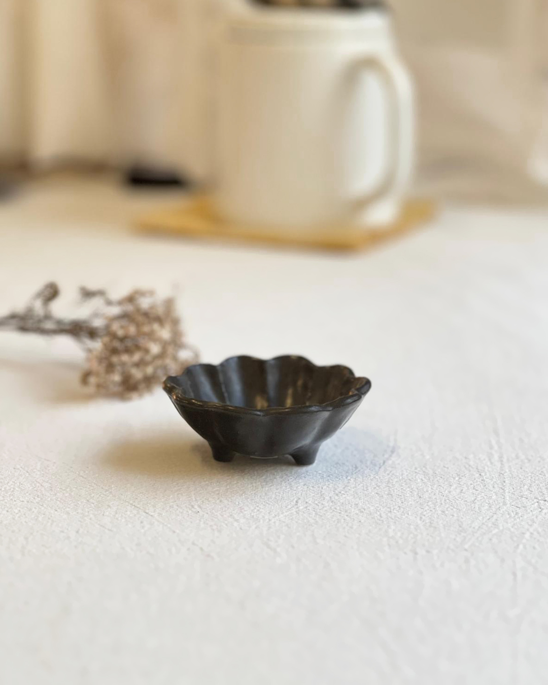 美濃燒 Rinka 8.5cm豆皿 黑練｜小兵製陶所