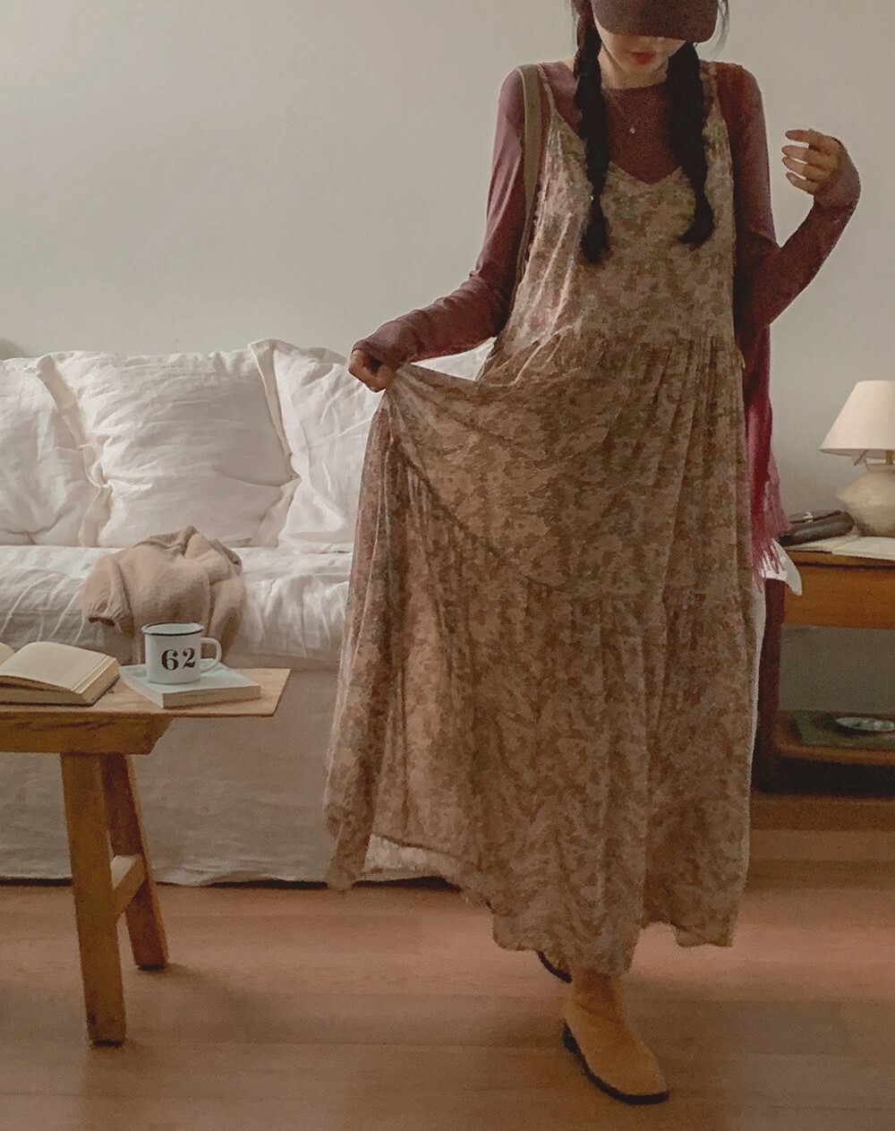 韓國grace muse授權 飄逸層疊雪紡質感碎花洋裝【made muse】系列