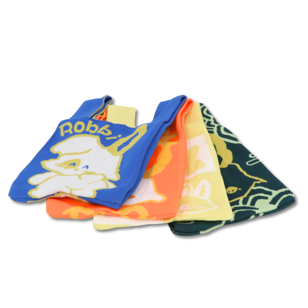 【Robbi family】Knit Hand Bag (Yellow)