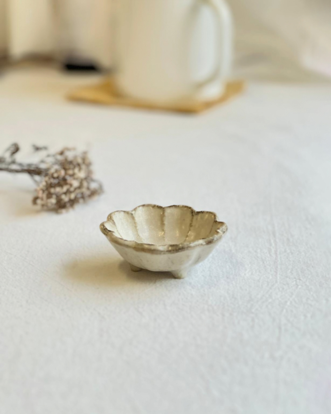 美濃燒 Rinka 8.5cm豆皿 白練｜小兵製陶所