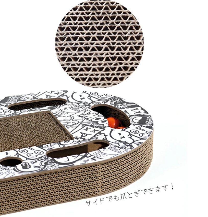 M-PET  貓抓板 50x30x6cm 附啵啵 ( 街頭塗鴉風 / 黑白簡約風 )