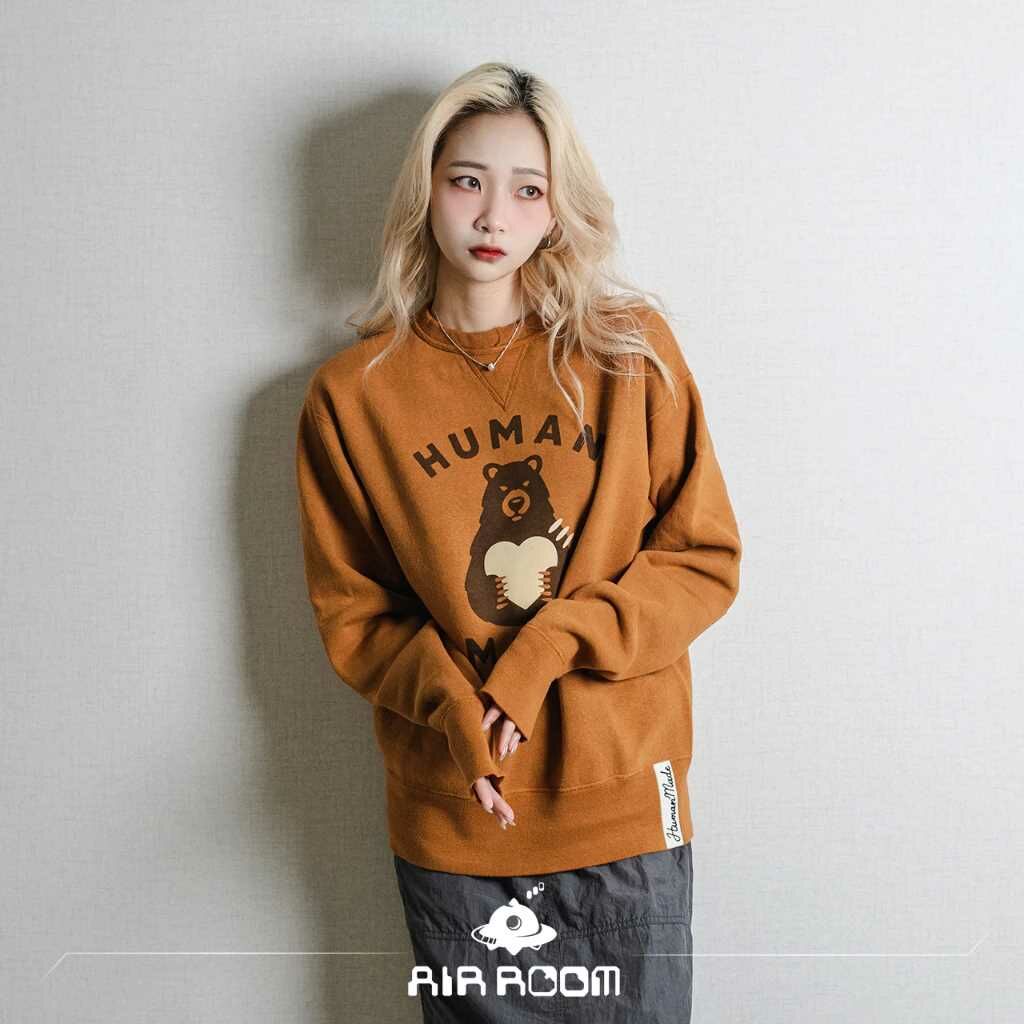 2023SS HUMAN MADE TSURIAMI SWEATSHIRT #3 愛心 熊 大學T